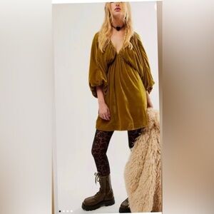 Free people Portia velvet mini dress size SP